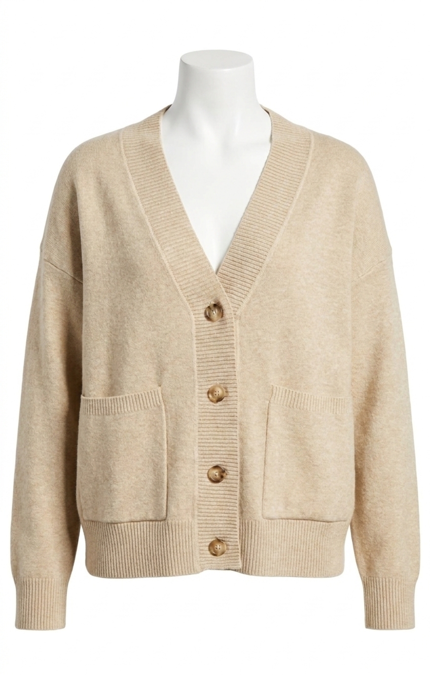 NEW SADIE & SAGE kelsie button front cardigan with pockets in stone